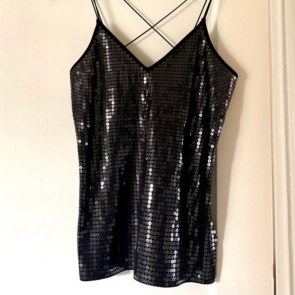 NWT Express Sequin Black Tank Size M